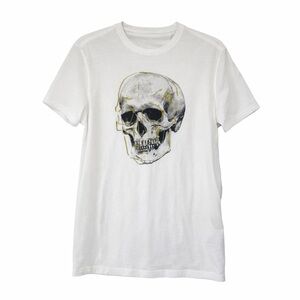 John Varvatos White and Gray Skull Tee